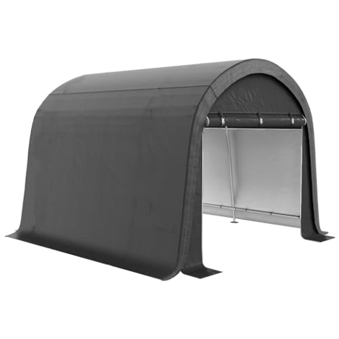 Outsunny Garagenzelt für Fahrräder, wasserdicht Zeltgarage mit Rolltor Anti-Staub-Fahrradabdeckung Schuppen Foliengerätehaus Fahradgarage für Außenbereich Terrasse Garten, 300cmx300cmx235cm, Grau