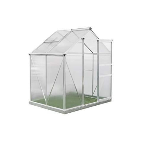 WESTMANN Gewächshaus Flora 64 Aluminium | 132x190x201 cm | Silber | Pflanzhaus & Treibhaus zum ganzjährigen Anbau von Gemüse & Obst