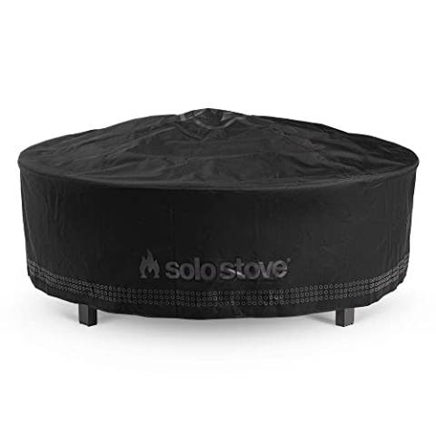 Solo Stove Surround-Schutzabdeckung, Groß | Abdeckung für Feuerstellentisch mit Hitzeschutz, Witterungsbeständig, PVC-Rückseite/Aluminium-Stützstreben, Maße (HxB): 53 x 137,5 cm, Schwarz