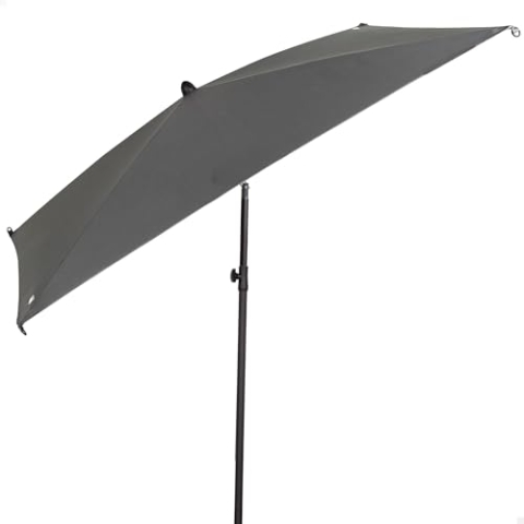 AKTIVE 61151 Terrassenschirm, quadratisch, 175 x 175 cm, Grau, neigbarer Stahlmast, Polyestergewebe mit UV30-Schutz, 4 robuste Streben, einfach zu montieren und zu lagern, Sonnenschirm für den Garten