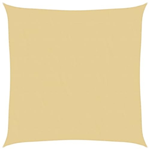 vidaXL Sonnensegel, Sonnenschutz UV Schutz für Balkon Garten Terrasse, Sonnendach Wasserfest, Windschutz Wetterschutz, Sandfarbe 4x4m 100% Polyester Oxford