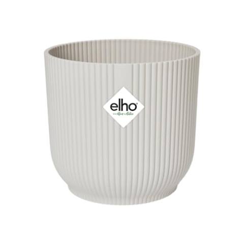 elho Vibes Fold Rund Rollen 35 Pflanzentopf - Blumentopf für Innen - 100% recyceltem Plastik - Ø 34.9 x H 32.4 cm - Weiß/Seidenweiß