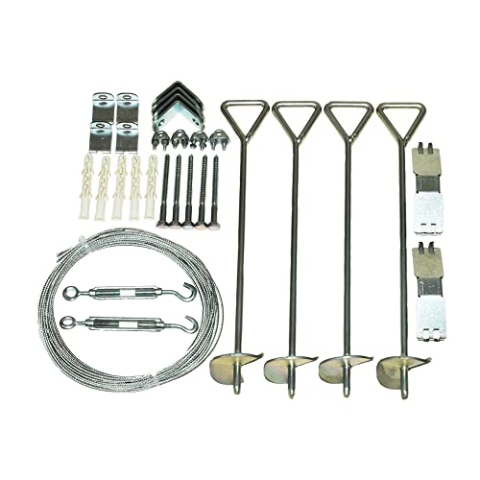 Palram Canopia Gewächshaus Zubehör Verankerungs-Set, Sturmanker-Set, Silber