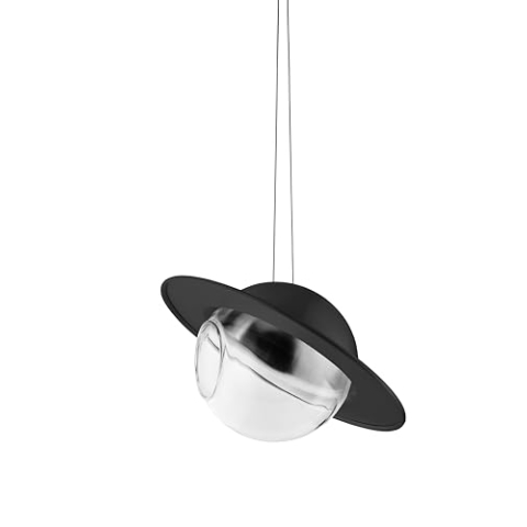 EVA SOLO | Saturn Vogelfutterhaus Schwarz | Futterspender mit transparenter Glaskugel und Schutzdach | Genießen Sie das ganze Jahr über Gartenvögel | Allwetterbeständig und wartungsarm | Schwarz