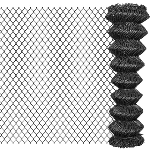 vidaXL Maschendrahtzaun Maschendraht Gartenzaun Drahtzaun 25 x 1,5 m Stahl Grau