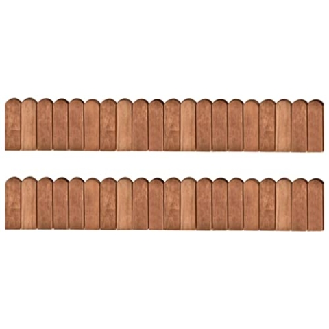 vidaXL 2X Kiefernholz Imprägniert Beeteinfassung Rollboarder Rasenkante Beetbegrenzung Beetzaun Beetumrandung Palisade Beet Einfassung Braun 120cm