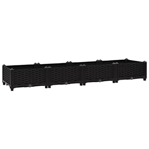 vidaXL Hochbeet Pflanzkasten Blumenkasten Gemüsebeet Pflanzbeet Blumenbeet Frühbeet Gartenbeet Pflanzkübel Blumenkübel 160x40x23cm Polypropylen