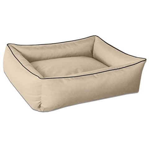 BedDog Hundebett MAX, Hundekissen mit abziehbaren waschbaren Bezug, Hundekorb, Hundesofa, für große Hunde, XXXL, beige
