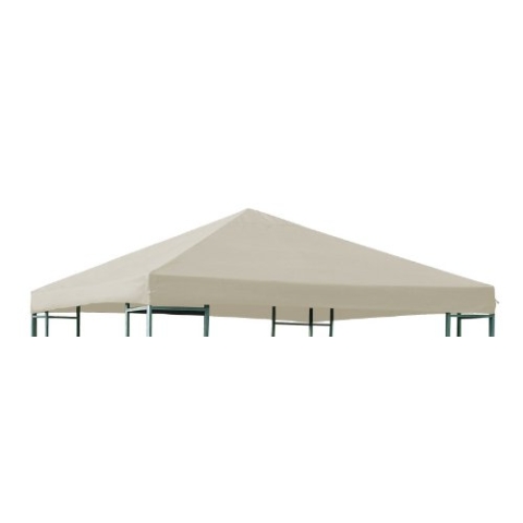 DEGAMO Ersatzdach Dachplane für Pavillon 3x3 Meter, Farbe Ecru, Polyester PVC beschichtet wasserdicht