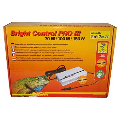 Lucky Reptile Bright Control PRO III - Multiwatt-Vorschaltgerät für Metalldampflampen - Elektronisches Vorschaltgerät für Bright Sun Lampen - Zubehör Terrarium Beleuchtung - 70 / 100 / 150 Watt , Weiß