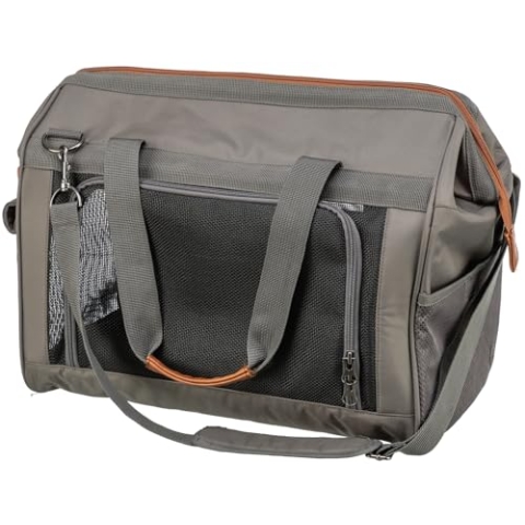 TRIXIE Transporttasche Finlay für Hunde in grau – praktische Tragetasche zum Transportieren deines Vierbeiners – komfortabel für Hund und Träger – 28909