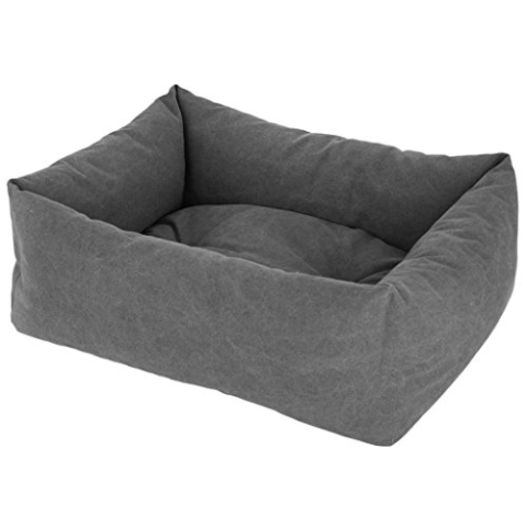 Kerbl Kuschelbett Lucca (Farbe Grau, L x B x H 70 x 85 x 24 cm, Hundekissen, mit herausnehmbarem Liegekissen) 80347