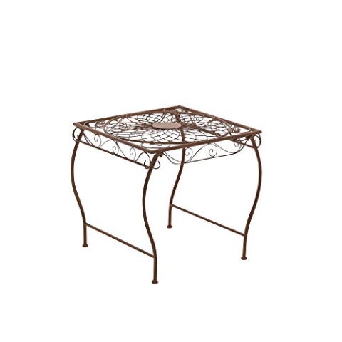 CLP Eisentisch Zarina in nostalgischem Design I Robuster Gartentisch mit kunstvollen Verzierungen, Farbe:antik braun