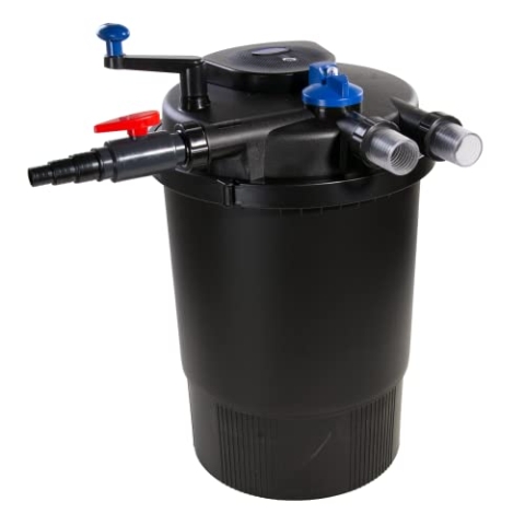 AquaForte GPF-30000 (55 Watt) Druckfilter, Leistung 55 Watt, Spannung 230V, Frequenz 50Hz, Einlass/Auslass 32/38mm, Empfohlene Durchflussmenge 12.000 l/h, Geeignet für Zierteiche bis 60.000 Liter
