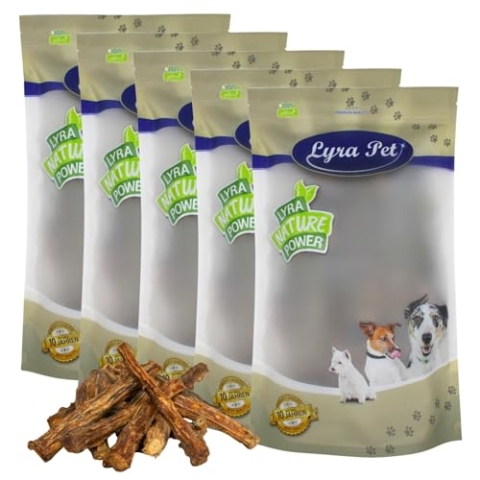 Lyra Pet® 5 kg Ochsenschwanz Natur | Proteinhaltiges Leckerli für alle Hunde | Naturbelassener Kausnack zahnpflegend | Gut verträglicher & nährstoffreicher Kauartikel | Schonend getrocknet