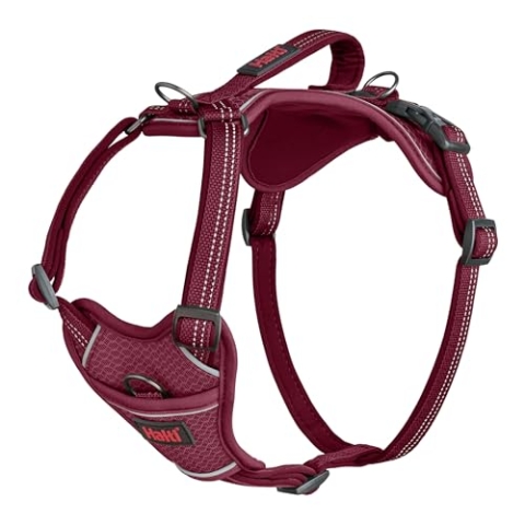 HALTI Anatomy Hundegeschirr mit Griff – Bewegungsfreiheit für deinen Hund. 3 Verbindungspunkte für die Leine, Neoprenpolsterung, verstellbar und reflektierend (Größe L, Magenta)