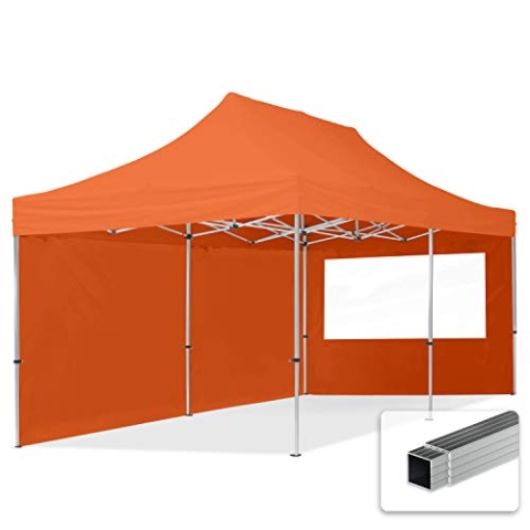TOOLPORT Faltpavillon Faltzelt Pavillon 3x6m - 2 Seitenteile Aluminium 32mm Partyzelt 700N orange