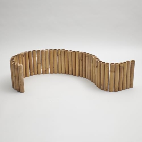 Flexible Rasenkante | Bambus | beige | Beetumrandung | Beeteinfassung | Rollborder L: 200cm x H:30cm
