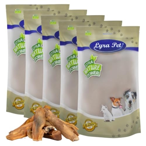 Lyra Pet® 5 kg Rinderkopfhaut | Naturbelassener Kausnack zahnreinigend | Proteinreiches Leckerli für Hunde | Langanhaltender Kauspaß | Fettarm & leicht verdauliches Hundefutter