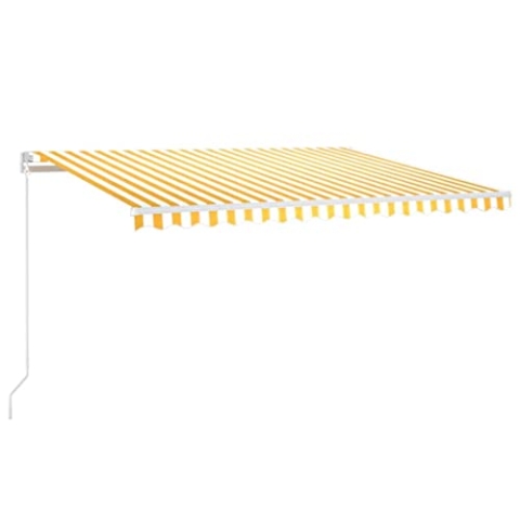 vidaXL Gelenkarmmarkise Einziehbar Markise Sonnenmarkise Balkonmarkise Sonnenschutz Sichtschutz Fenster Terrasse Garten 400x350cm Gelb Weiß