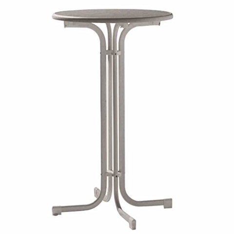 Sieger 237/G Party-Klapptisch mit mecalit-Pro-Platte Ø 70 cm, Stahlrohrgestell eisengrau, Tischplatte Schieferdekor anthrazit