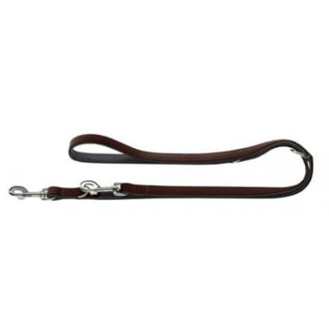 HUNTER SOFTIE Verstellbare Führleine für Hunde, Kunstleder, samtig, pflegeleicht, 2,0/200 cm, braun
