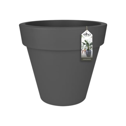 elho Pure Round 60 - Blumentopf für Innen & Außen - Ø 59.0 x H 53.6 cm - Schwarz/Anthrazit