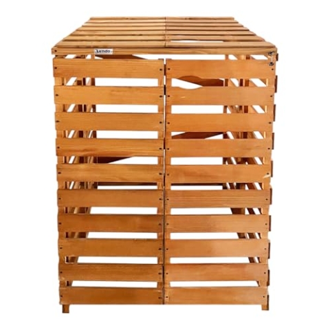 Lendo Online Containerumbau aus imprägniertem Fichtenholz - 1x Kliko - 71x80x118cm - Umbau für Kliko Umbau - Behälteraufbewahrung - Braun - Wetterfest