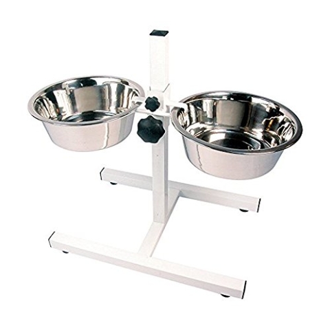 Rosewood 06099 höhenverstellbarer doppelter Fressnapf, L