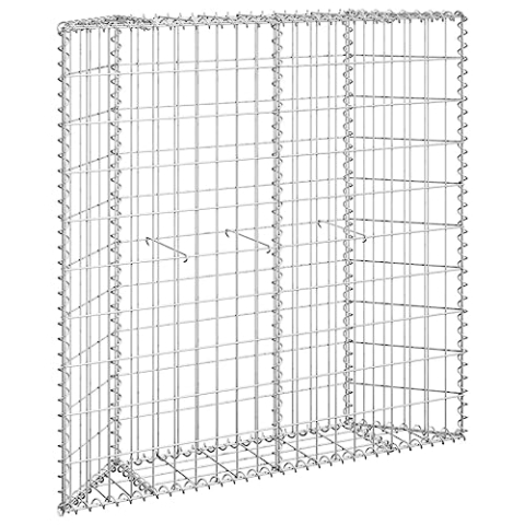 vidaXL Gabionen Hochbeet Trapezform Steinkorb Steingabionen Gabione Drahtkorb Wand Mauer Garten Pflanzkorb Verzinkter Stahl 100x20x100cm