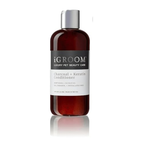 iGroom Charcoal + Keratin Nurturing Pet Conditioner for All Coat Types, 475ml