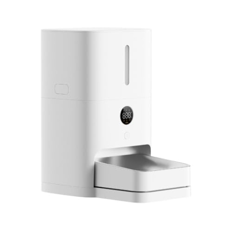 Xiaomi Smart Pet Food Feeder 2-5L großes Futterfach für bis zu 2,5kg Trockenfutter, LED-Display, Grammgenaue Gewichtserfassung und Warnsensoren, Notstrom mit AA-Batterien, Bisssicheres Nylon-Kabel