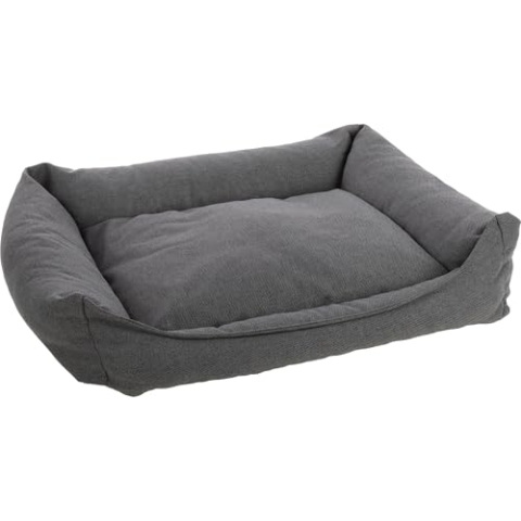 Flamingo Orthopädisches Hundebett Baldar – Rechteckig, Dunkelgrau, 100 cm | Ergonomischer & Bequemer Schlafplatz für Hunde!