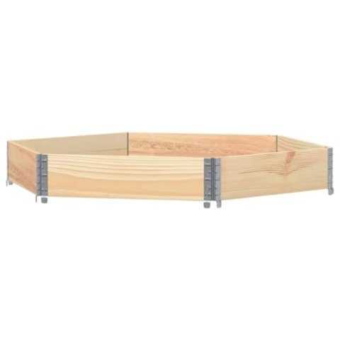 vidaXL Paletten-Aufsatzrahmen Hexagon 160x160 cm Massivholz Kiefer, Palettenseite, Palettenbox, Paletten Rahmen Holz, Bundpalette, Palettenrahmen Holz