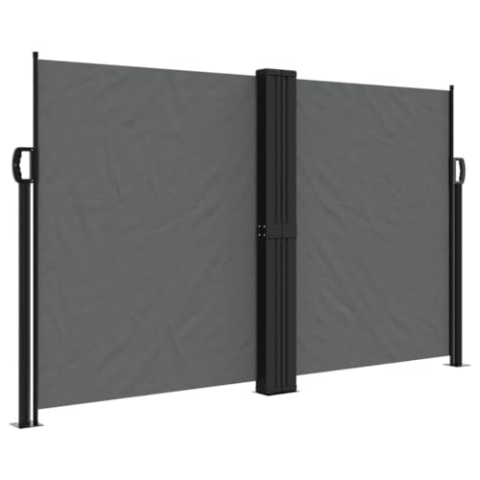 vidaXL Seitenmarkise, Sichtschutz Ausziehbar, Windschutz Sonnenschutz für Garten Balkon Terrasse, Seitenrollo Seitenwandmarkise, Anthrazit 140x600cm