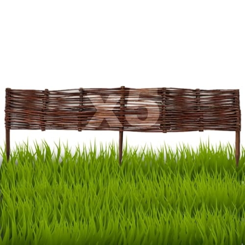 Floranica 5 Stück Beetbegrenzung aus Weide 10 cm x 100 cm Rasenkante aus Weidengeflecht Beeteinfassung Rasenkante Beetzaun Weidenzaun Palisade Abtrennung von Blumenbeetwegen Gartenbeeten