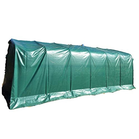 AMBISPHERE Garagenzelt Festzelt Hochwertiges Lagerzelt mit 550g/m² PVC Plane und Stahlrohrkonstruktion UV-Resistente und feuerhemmende Zeltgarage in Grün 5 Jahre Garantie