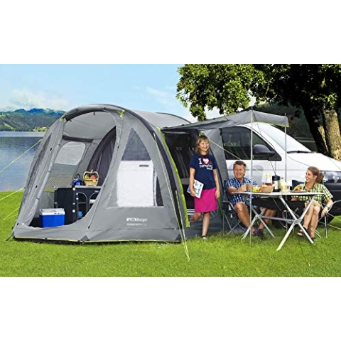 BERGER Extra Touring Easy-L Busvorzelt - aufblasbares, freistehendes Outdoor Zelt Luftzelt - Autozelt Vorzelt Camping Zelt für Bus Van Auto - Schnellaufbau Campingzelt inkl. Luftpumpe