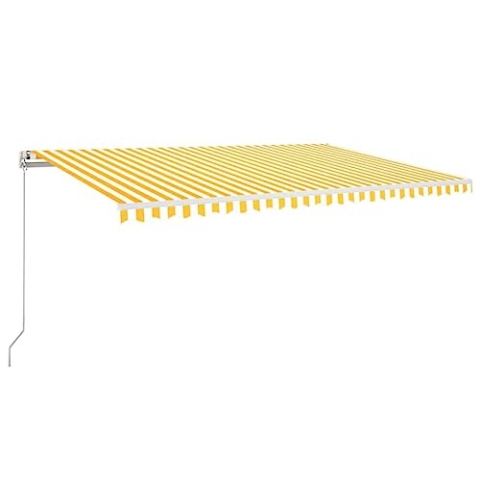 vidaXL Gelenkarmmarkise Einziehbar Markise Sonnenmarkise Balkonmarkise Sonnenschutz Sichtschutz Fenster Terrasse Garten 500x300cm Gelb Weiß