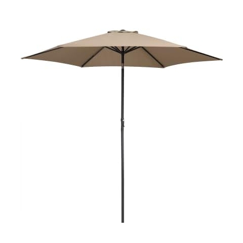 Kingsleeve® Sonnenschirm 300 cm UV Schutz 80+ Abdeckung Kurbel Knickbar Alu Rund Balkon Terrasse Garten Balkonschirm Kurbelschirm Marktschirm Taupe