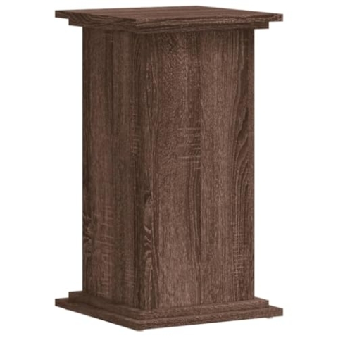 vidaXL Pflanzenständer, Blumenständer Hohle Konstruktion, Dekosäule Podest für Pflanzen Dekoartikel, Blumenhocker Blumensäule, Braun Eichen-Optik Holzwerkstoff