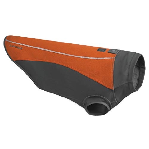 RUFFWEAR Climate Changer Pullover, Leichte, Wetterfeste und Warme Hundejacke mit Konturierten Flügelärmeln, Canyonlands Orange, X-Small