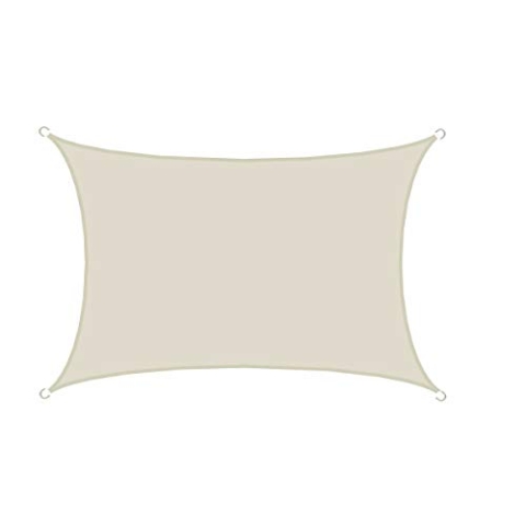 AMANKA 98% UV Schutz: 3x5m Sonnensegel Wasserdicht Rechteckig - Sonnenschutz Balkon - Terrassendach - Sichtschutz Garten Sonnendach Pergola Pool Trampolin Wohnwagen Sonnenschutz Terrasse Camping Beige