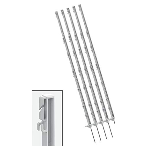 Landkaufhaus Mayer Weidezaunpfahl 156cm (136cm über dem Boden) – 40 Stück Weidepfähle Weiß für Pferde und Rinder - Extra Stabile Ausführung mit Doppeltritt und konischer Verstärkung
