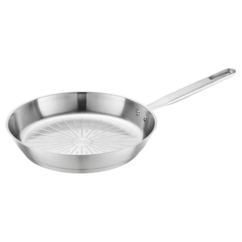 Fiskars Bratpfanne, Ø 28 cm, All Steel pure, Unbeschichtete Pfanne, Für alle Kochfelder geeignet, Recycelter Edelstahl, Silber, 1065628