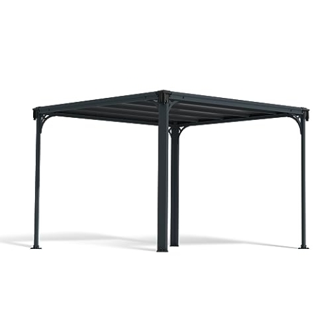 Palram Canopia Milano 3000 Gartenpavillon: Höchst Widerstandsfähiger Und Flacher Hardtop Pavillon Robuste Aluminiumkonstruktion Mit Dach Aus Polycarbonat. Ideal Als Freistehende Überdachung.