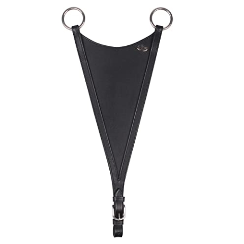 QHP Martingal-Gabel Geschlossen Leder (Pony, schwarz)