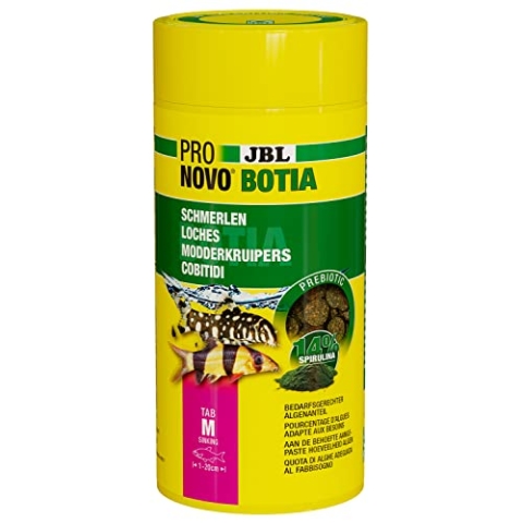 JBL PRONOVO BOTIA TAB, Hauptfutter für Schmerlen von 1-20 cm, Fischfutter-Tabletten, Größe M, 1 l