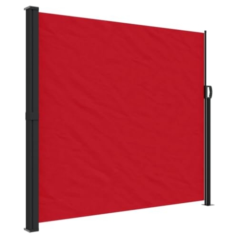 vidaXL Seitenmarkise, Wandmarkise mit PU-Beschichtung, Sichtschutz für Balkon Terrasse Garten, Windschutz Markise, Ausziehbar Rot Polyester