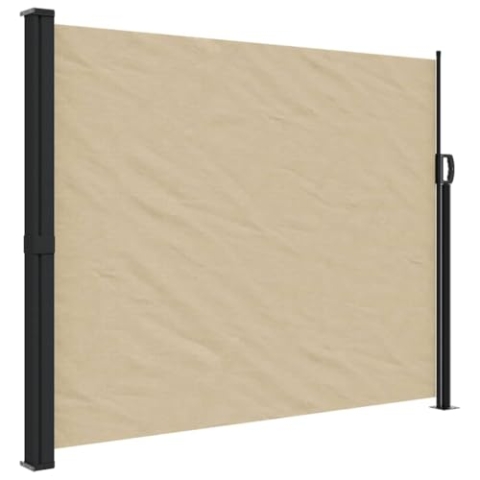 vidaXL Seitenmarkise, Sichtschutz Ausziehbar, Windschutz Sonnenschutz für Garten Balkon Terrasse, Seitenrollo Seitenwandmarkise, Beige 160x300cm